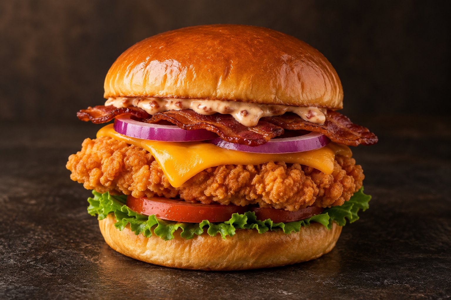 Menu burger chicken bacon, visuel de présentation