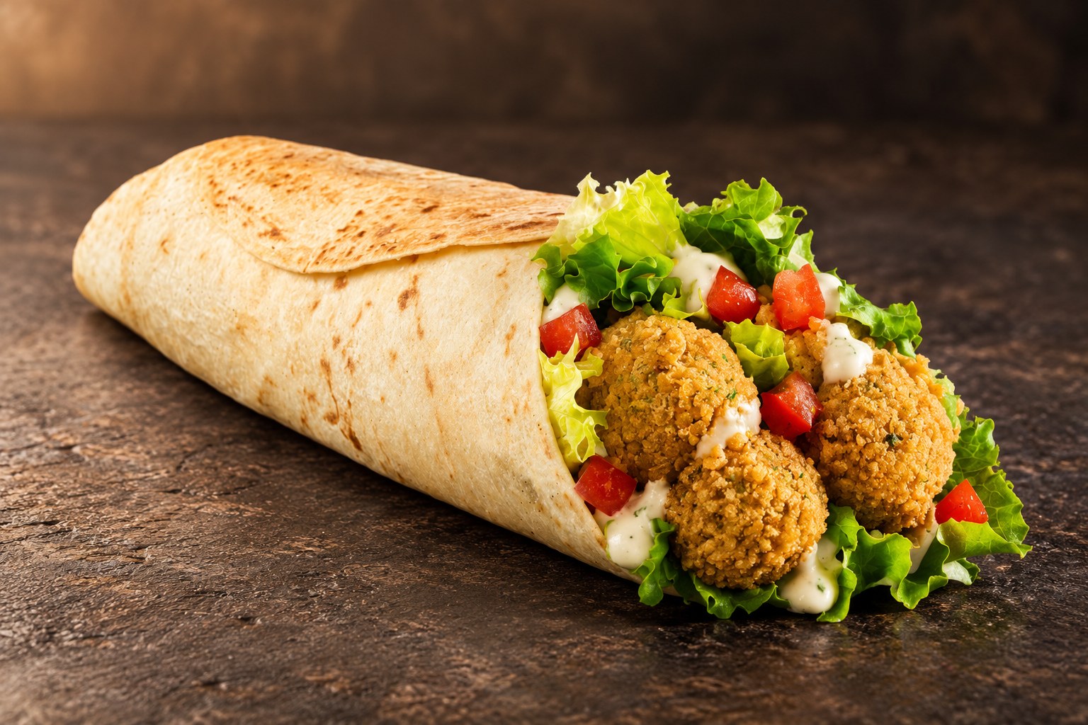 Menu wrap falafel, visuel de présentation