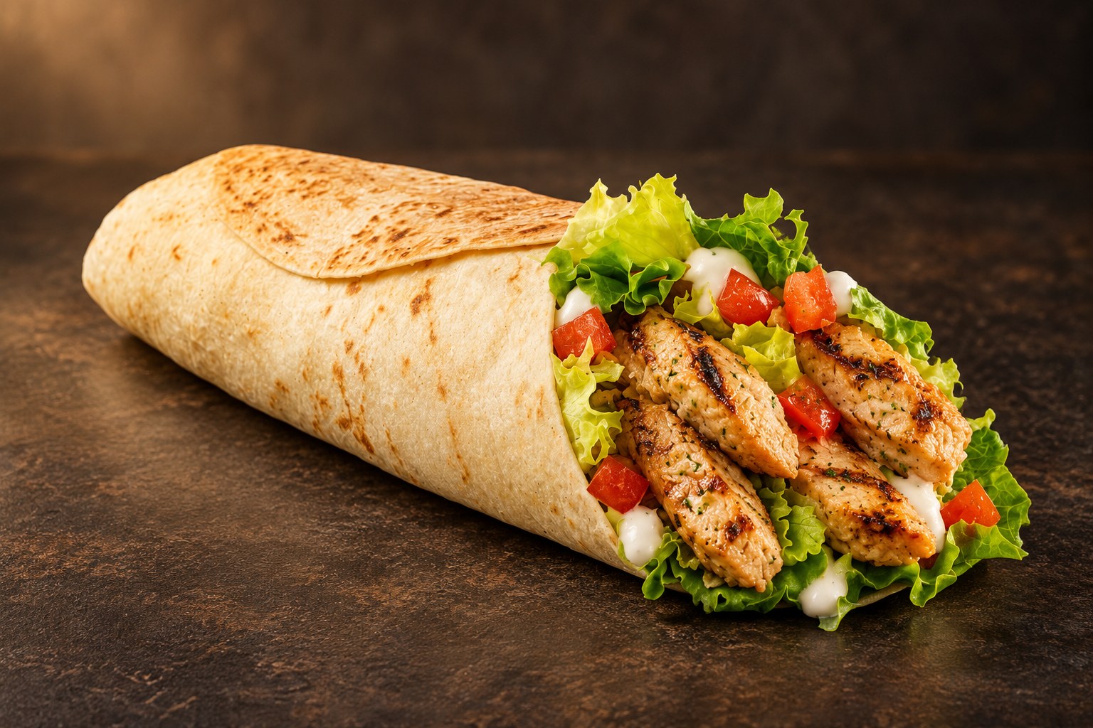 Menu wrap poulet grillé, visuel de présentation